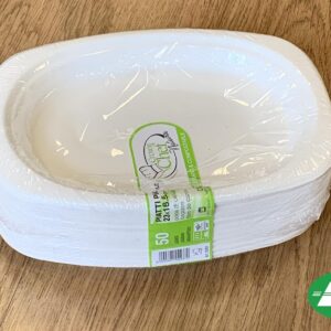 CROWN CHEF Piatti Ovali Compostabili 23x16,5 Cm, Pezzi 25
